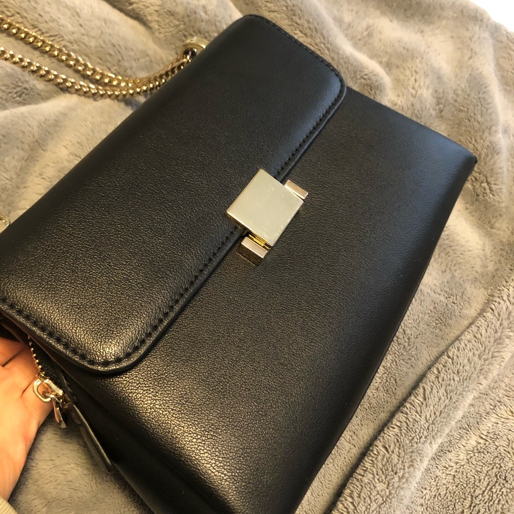 Black leather purse
